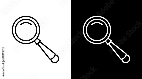 Magnifying Glass With Icon Set Design