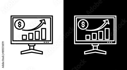 Stock Market With Icon Set Design