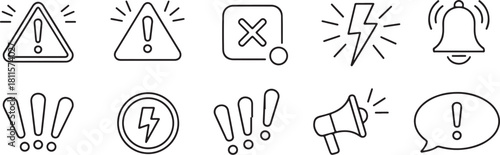 Alert icons for urgent notifications and warnings