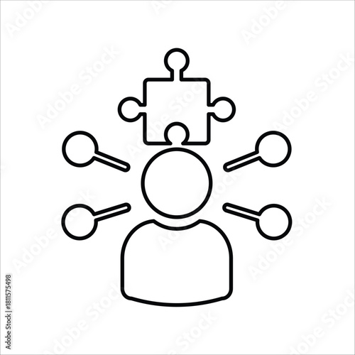 reasoning icons. simple line vector