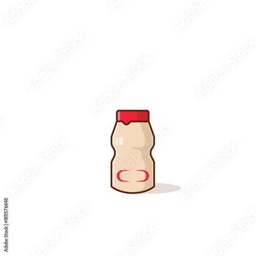 Simple Fermented Milk Drink Bottle cartoon vector illustration beverage packaging concept icon isolated