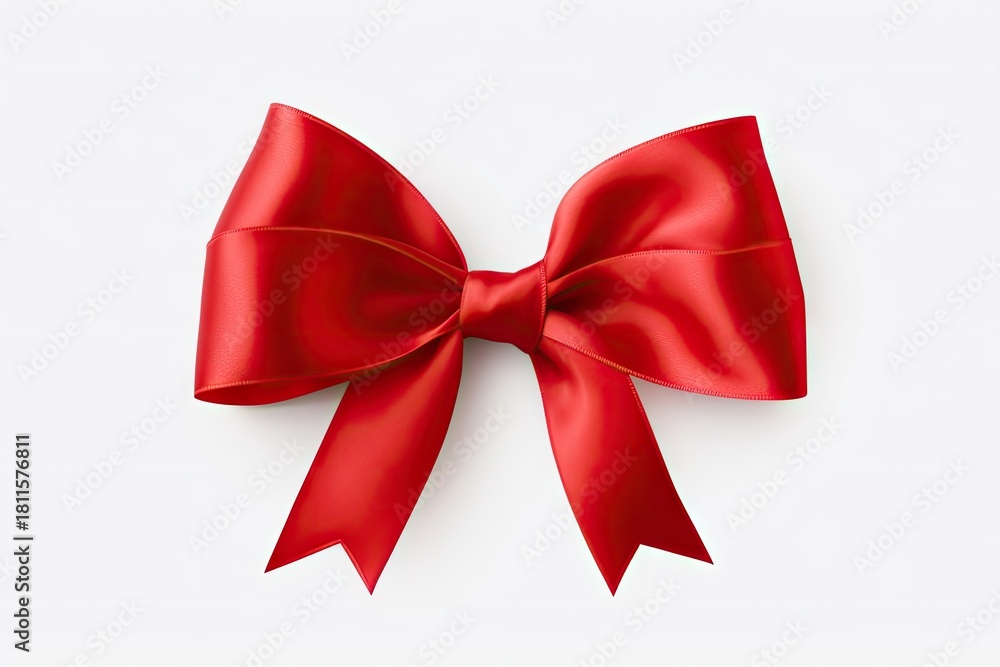 Fototapeta premium Red ribbon knot celebration accessories decoration.