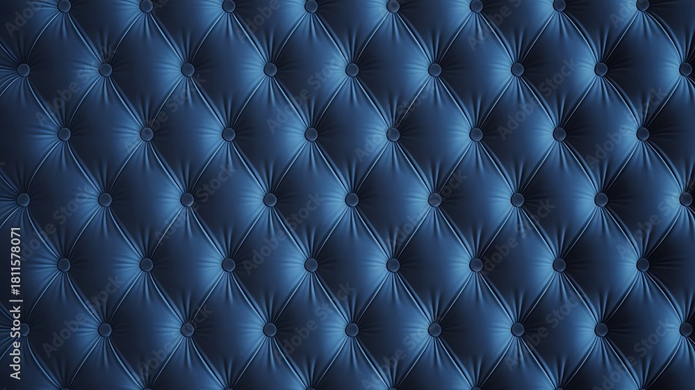 Obraz premium Elegant blue tufted upholstery texture for luxurious backgrounds, sophisticated design projects, or high-end interior concepts, adding depth and richness