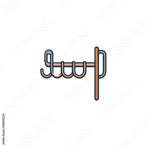Illustration of a complex wire structure for industrial applications, metal tubing arrangement