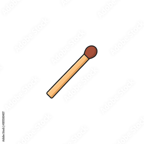 Illustration of a single matchstick, ideal for safety campaigns or design elements related to