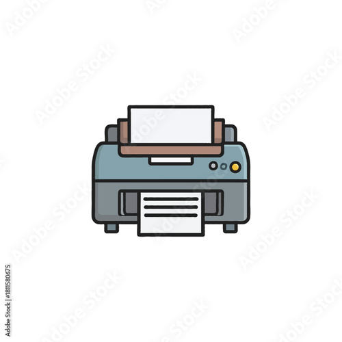 Wallpaper Mural Illustration of modern printer machine processing paper documents for printing in offices or homes Torontodigital.ca