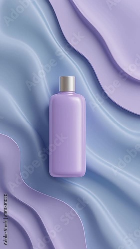 Lavender product bottle mockup with silver cap