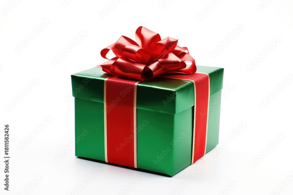 Obraz premium Gift green box red.