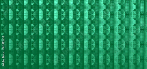Abstract Geometric Slanted Weave Pattern | Modern Interlaced vertical Green Background | Sleek Teal and Green Digital Fabric