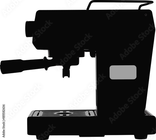 Espresso machine silhouette on transparent background perfect for coffee designs
