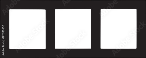 Modern frame layout design with three slots for pictures or photos display