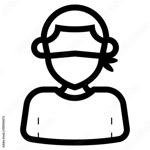 protester wear handkerchief mask icon