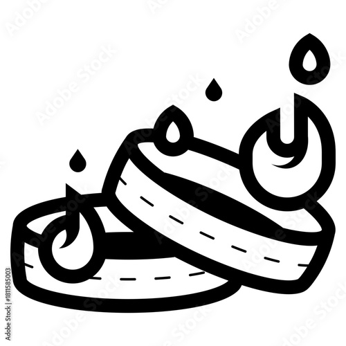 fire burning car tires icon