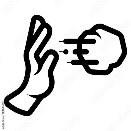 hand throw stone icon