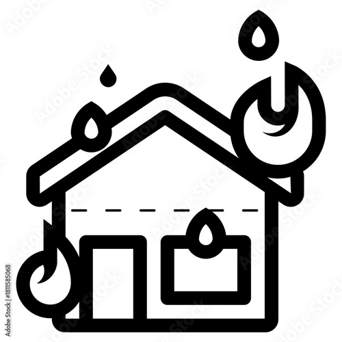house fire by arson icon