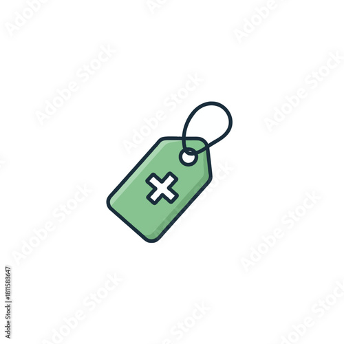 Medical service or treatment price tag concept presenting a charge for health support services and