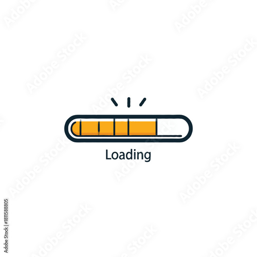 Minimalist depiction of a loading bar showcasing progress, ideal for digital content, user