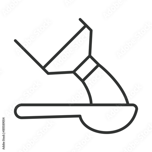 Syrup medicine icon in line design. medicine spoon, liquid drug on white background vector. Syrup medicine editable stroke icon