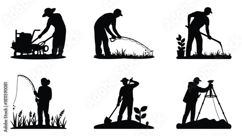 Outdoor work, hobby, and gardening icons
