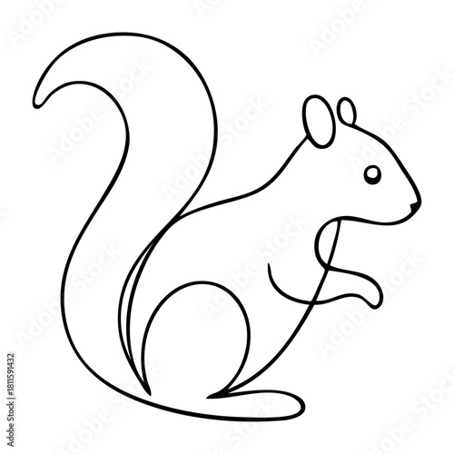 Dibujo de línea continua de ardilla 