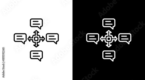 Communication Plan With Icon Set Design