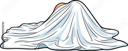 Person Hiding Underneath A White Sheet