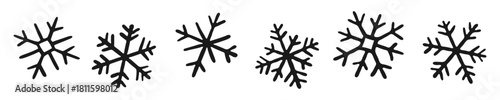 Hand Drawn Snowflakes Set