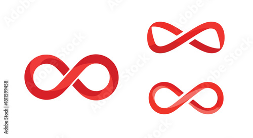 Red infinity symbols arranged in a grid pattern on a white background