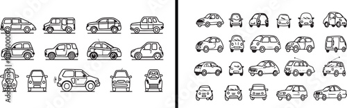 Car Line Art, Vehicle Outline Drawing, Classic Car Sketch, Minimal Car Design, Hand Drawn Automobile Art, Modern Vehicle Vector, Black and White Car Illustration, Transportation Line Drawing, Urban Ca