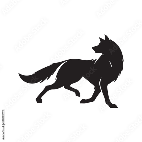 black wolf vector illustration
