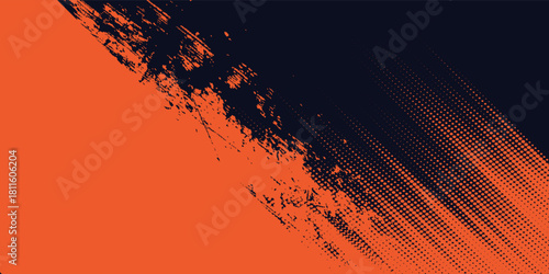 Dots halftone yellow and dark blue color pattern gradient grunge texture background. Dots pop art sport style vector illustration