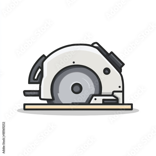 Circular saw illustration isolated on white background for construction and carpentry