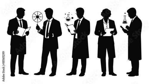 Diverse scientists collaborating on research