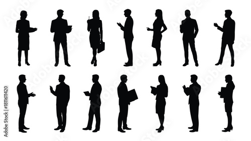 Collection of business people silhouettes