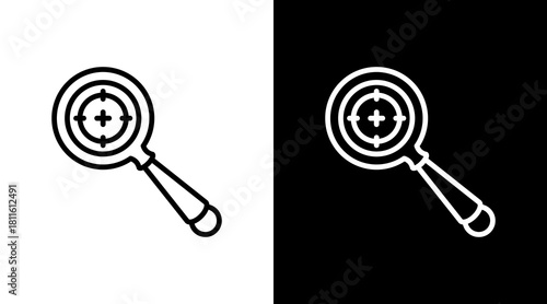 Magnifying Glass With Icon Set Design