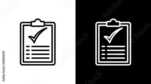 Clipboard With Icon Set Design