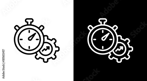 Stopwatch With Icon Set Design