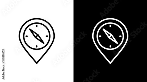 Compass With Icon Set Design