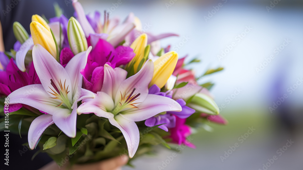 Fototapeta premium Vibrant Lily Bouquet