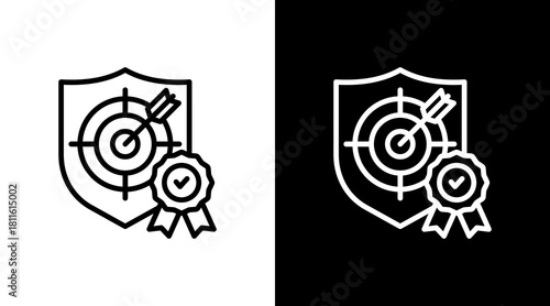 Shield Target With Icon Set Design