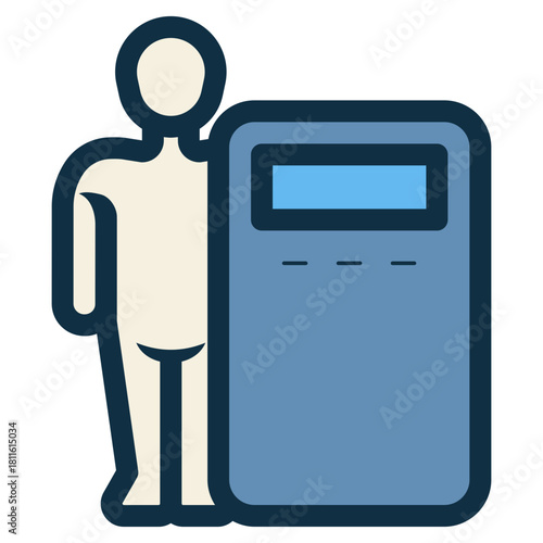 man holding riot shield icon