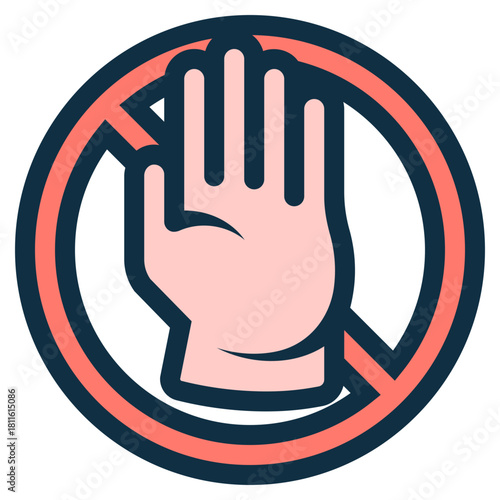 stop hand signal icon