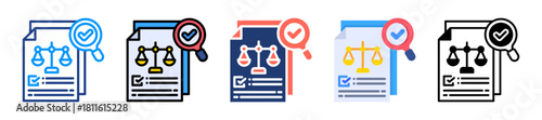 Legal Audit Icon Sheet Multiple Style Collection 