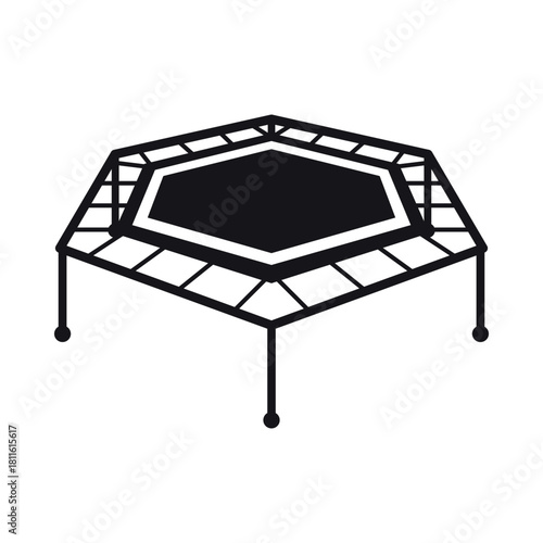 Garden trampoline icon in vector format for outdoor fun and exercise activities