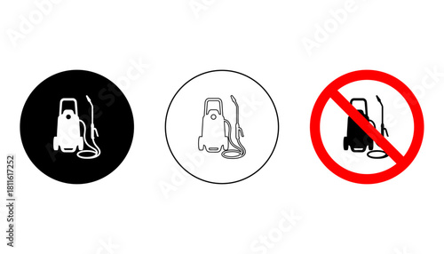 Pressure washer pictograms ideal for outdoor cleaning themes