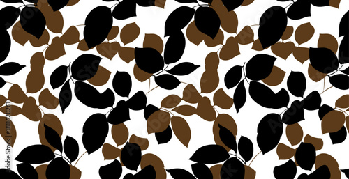 Seamless leaves pattern. Hand draw abstract pattern