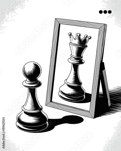 Pawn sees itself as a king in the mirror