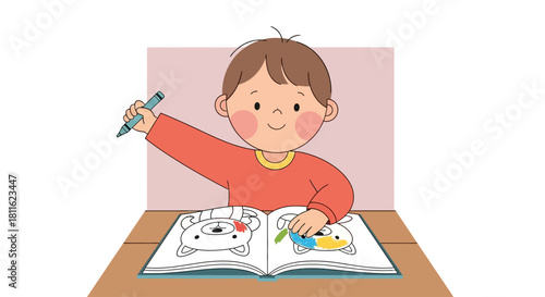 Kid Coloring Book Digital Business Model for Creative Activities - Fun Illustration for Learning