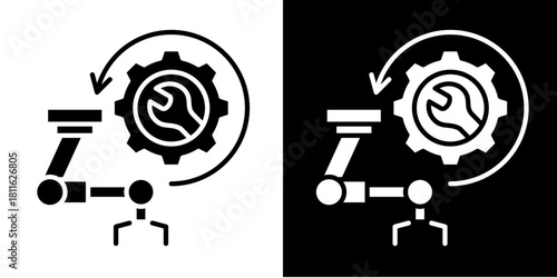Machine Maintenance  Icon Set White Style Collection