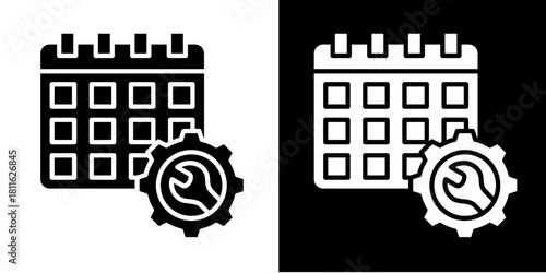Production Schedule  Icon Set White Style Collection